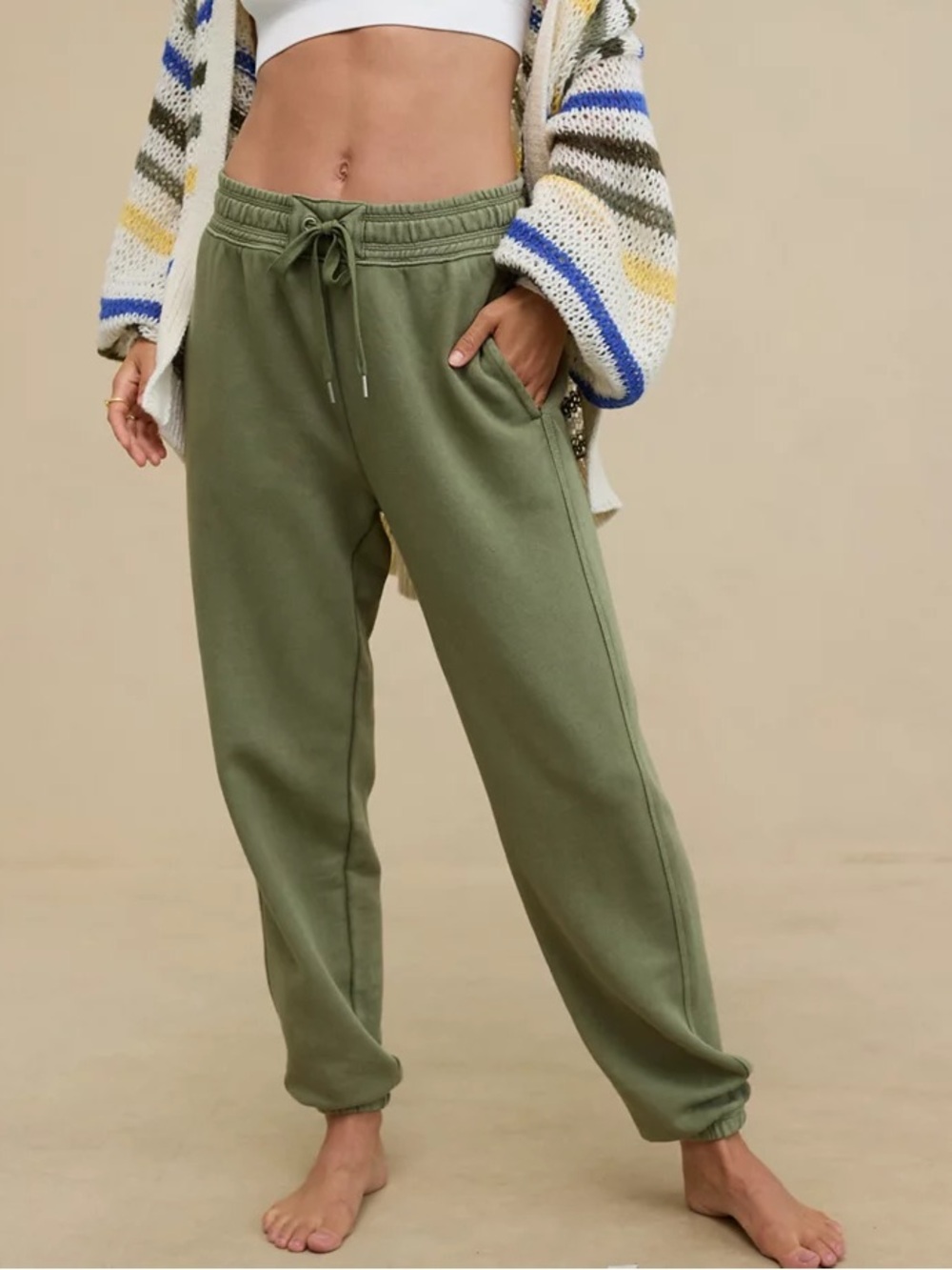 NWT Aerie Big Chill Classic Jogger Sweatpants Large
“Olive Fun”